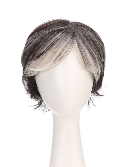Isabelle in Soft Silver | Short Straight Synthetic Wig | Silver Wefted Wig by Rieker Wigs