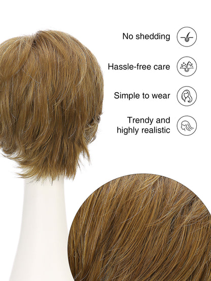 Isabelle in Medium Brown Blend | Short Synthetic Wig | Dimensional Brown Wig by Rieker Wigs