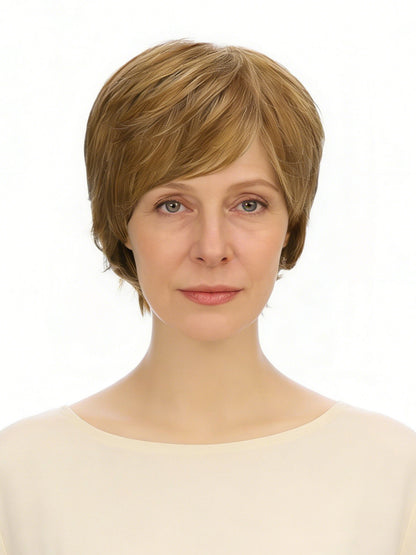 Isabelle in Medium Brown Blend | Short Synthetic Wig | Dimensional Brown Wig by Rieker Wigs