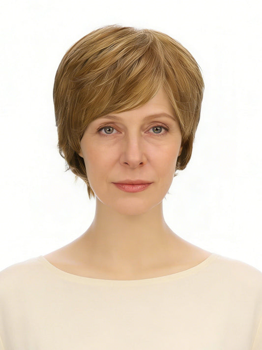 Isabelle in Medium Brown Blend | Short Synthetic Wig | Dimensional Brown Wig by Rieker Wigs