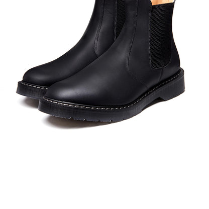 Solovair Gaucho Crazy Horse and Black Greasy Dealer Chelsea Boots S0900