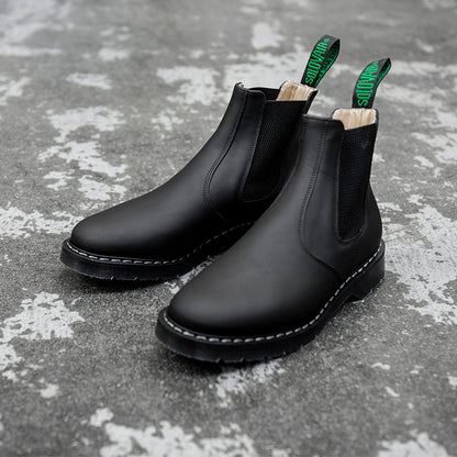 Solovair Gaucho Crazy Horse and Black Greasy Dealer Chelsea Boots S0900