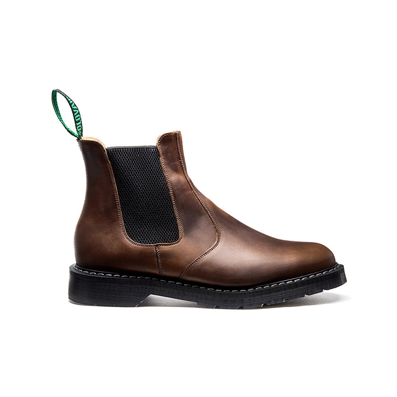 Solovair Gaucho Crazy Horse and Black Greasy Dealer Chelsea Boots S0900