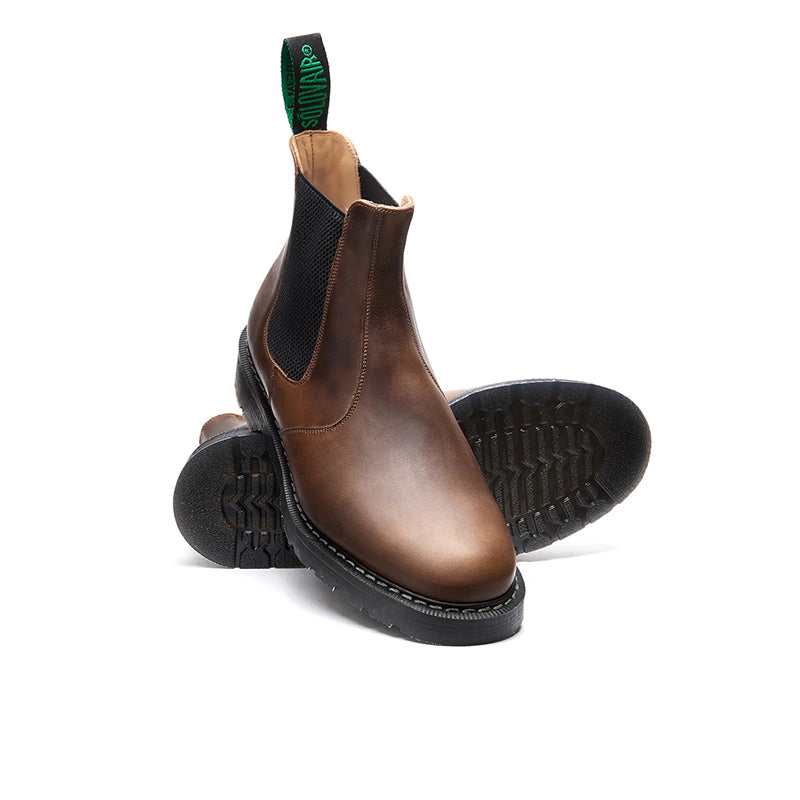 Solovair Gaucho Crazy Horse and Black Greasy Dealer Chelsea Boots S0900