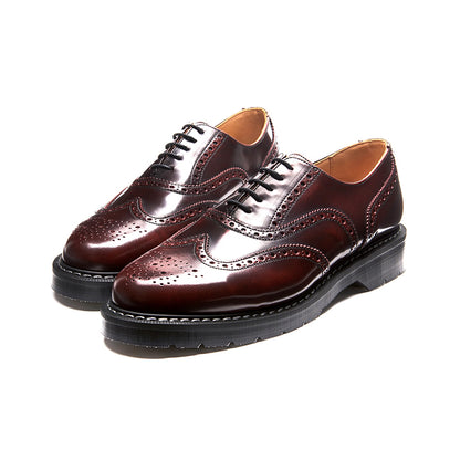 Solovair Men's Leather Shoes Burgundy Rub-Off English Brogue Shoes S5811