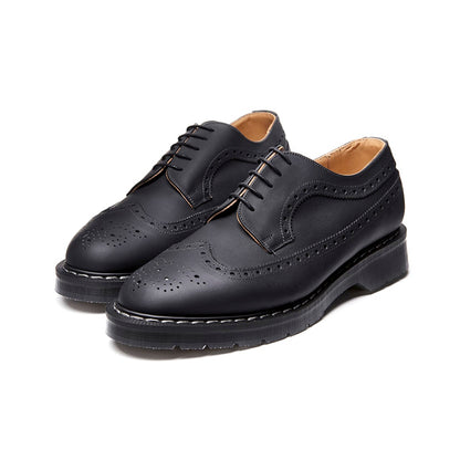 Solovair Men's Leather Shoes Black 5 eye American Brogue Shoe S5812