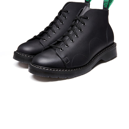 Solovair Unisex Boots Black Greasy Monkey 7 Eye Boots S7116