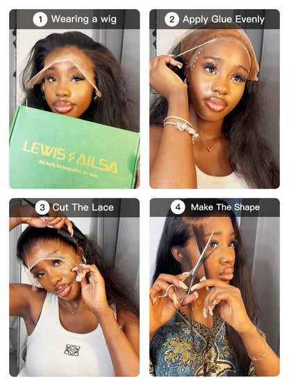 Long Straight Virgin Human Hair Wig - Natural Black 180 Density Wig | Lewis and Ailsa