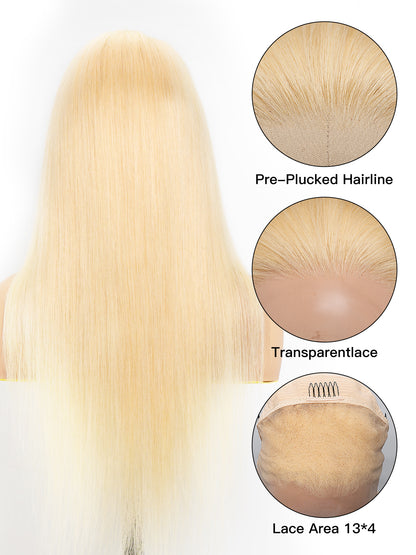 613 Blond Long Straight Wig - Human Hair HD Lace Front 150 Density Wig| Lewis and Ailsa
