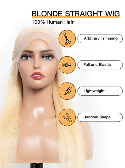 613 Blond Long Straight Wig - Human Hair HD Lace Front 150 Density Wig| Lewis and Ailsa