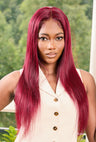 Burgundy Human Hair Wig 13x4 HD Lace Frontal | Straight 180% Density