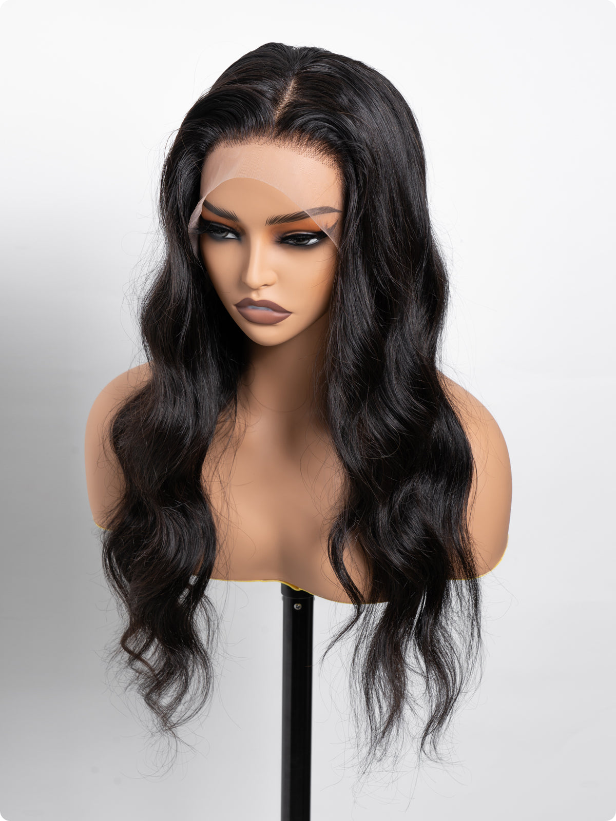 Lewis And Ailsa 13*4 Transparent Lace Front Body Wave Black Wig Pre Plucked Hairline