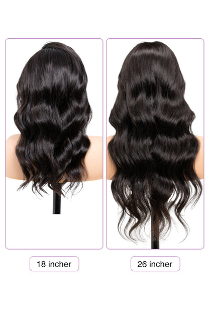 Human Hair Body Wave Black Wig | HD 13*4 Lace Front 180 Density Wig  | Lewis and Ailsa