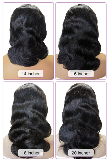 Human Hair Body Wave Black Wig | HD 13*4 Lace Front 180 Density Wig  | Lewis and Ailsa