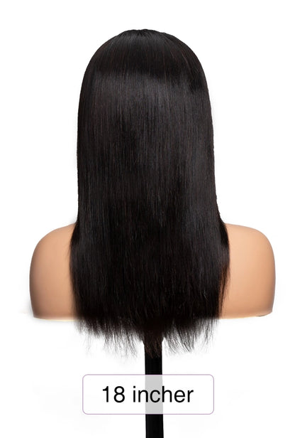 Long Straight Virgin Human Hair Wig - Natural Black 180 Density Wig | Lewis and Ailsa