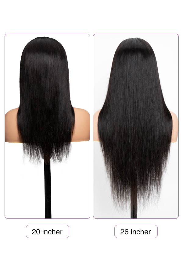 Long Straight Virgin Human Hair Wig - Natural Black 180 Density Wig | Lewis and Ailsa