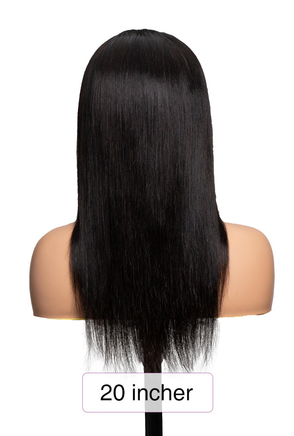 Long Straight Virgin Human Hair Wig - Natural Black 180 Density Wig | Lewis and Ailsa