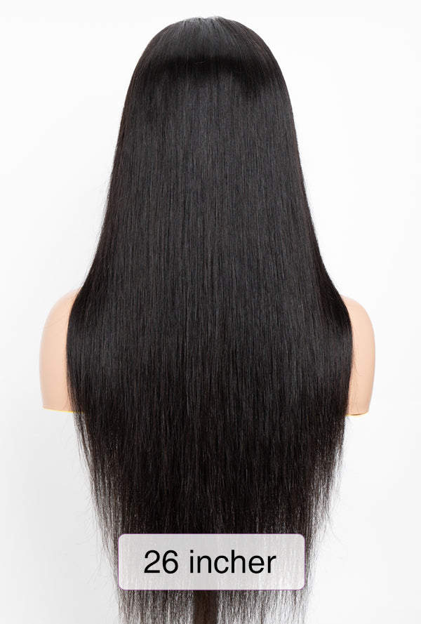 Long Straight Virgin Human Hair Wig - Natural Black 180 Density Wig | Lewis and Ailsa