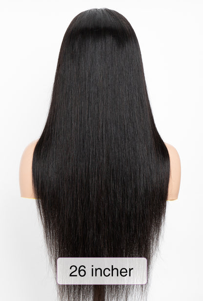 Long Straight Virgin Human Hair Wig - Natural Black 180 Density Wig | Lewis and Ailsa