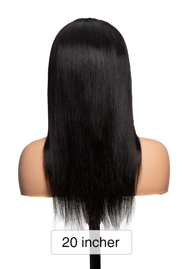 Long Straight Virgin Human Hair Wig - Natural Black 180 Density Wig | Lewis and Ailsa